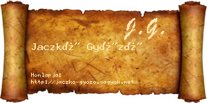 Jaczkó Győző névjegykártya