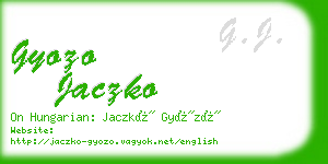 gyozo jaczko business card